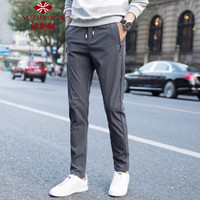 YUZHAOLIN 俞兆林 8810 男士时尚简约直筒休闲长裤 深灰色 M