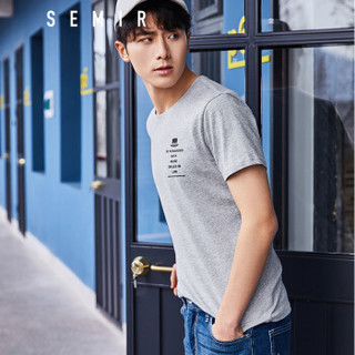  Semir 森马 19038001223 男士圆领短袖T恤 中花灰 XXXL