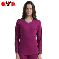 雅鹿 8002 女士基础保暖内衣套装 (圆领、2XL175/100、紫色)