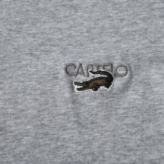 CARTELO 16057KE9518 男士纯色圆领长袖T恤 灰色 2XL