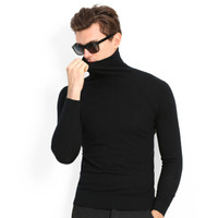  恒源祥 08591039 男士高领羊毛针织衫 黑色 175/92A