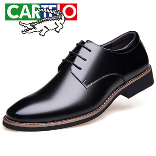 CARTELO 1303 男士商务休闲皮鞋 黑色 40