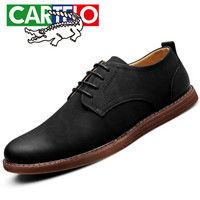 CARTELO CA6680 男士擦色复古皮鞋 黑色 44