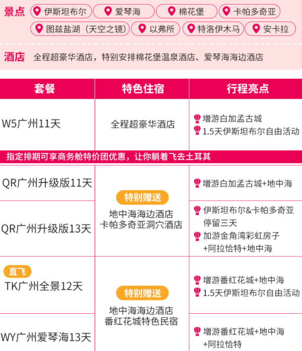 北京/上海/广州/重庆/成都-土耳其全景11-13天跟团游