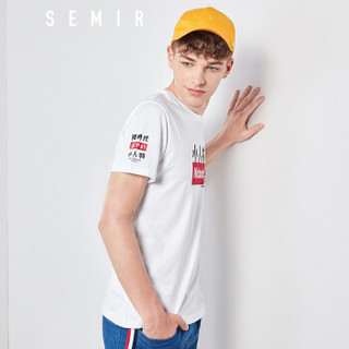 Semir 森马 19038001240 男士圆领短袖T恤 漂白 XL