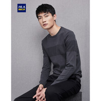 HLA 海澜之家 HNZAD3E030A 男士净色圆领套头毛衣 深灰 46