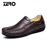 ZERO 9892 男士柔软手工皮鞋 套脚款 棕色 41
