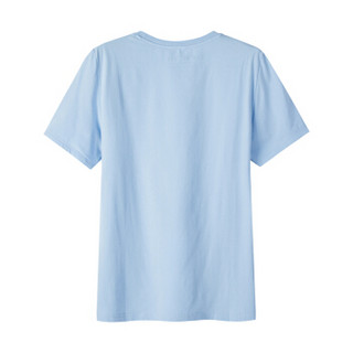 Semir 森马 12216001029 男士圆领印花短袖T恤 冰蓝 XL