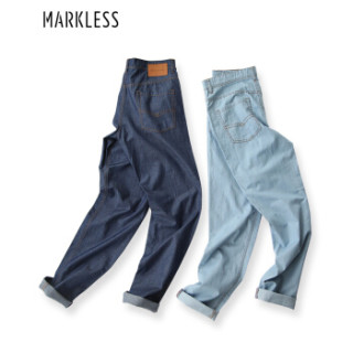 Markless NZA6007M 男士亚麻长牛仔裤 浅牛仔蓝 31