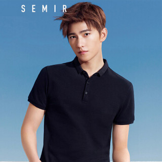 Semir 森马 19038001245 男士polo衫 黑色 XXL