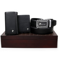 pierre cardin 皮尔·卡丹 LH3002 男士套装(钱包+皮带+钥匙包)礼盒 黑色