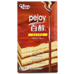 格力高（Glico） 百醇 注心巧克力饼干棒 早餐休闲零食抹茶草莓红酒蛋糕 提拉米苏味48g