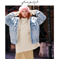 free people 48010516 女士长款开叉毛衣