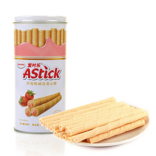 AStick 爱时乐 草莓味夹心棒(注心饼干）150g 蛋卷威化休闲零食 （包装随机发）