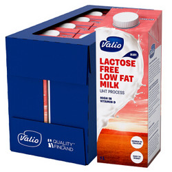 芬兰进口  VALIO超高温灭菌进口无乳糖低脂牛奶1L *10盒 *3件