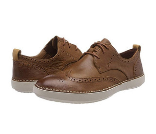 Clarks Komuter Run 男士真皮休闲鞋 Brown (Tan Tumbled) UK 6.5