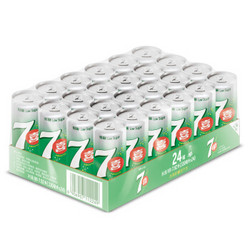 七喜 7UP 低糖柠檬味 细长罐 汽水碳酸饮料 330ml*24罐 整箱装 百事可乐公司出品