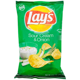 Lay's 乐事 美国进口 乐事（Lay's）薯片 休闲零食 酸奶油洋葱味 184.2g