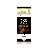 Lindt 瑞士莲 特醇78%可可黑巧克力 排装 100g