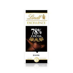 瑞士莲（lindt）特醇排装78%可可黑巧克力100g *6件