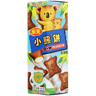  LOTTE 乐天 小熊饼 B+W可可+白巧克力口味 49g