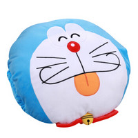 哆啦A梦 （Doraemon）毛绒玩具暖手枕 暖手枕多功能玩偶靠垫午休枕 机器猫抱枕布娃娃 DL2019-1 彩虹蓝