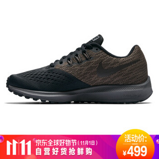 NIKE 耐克 898485-004 AIR ZOOM WINFLO 4 女士气垫跑步鞋 (36、煤黑色)