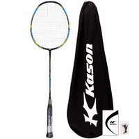 凯胜（KASON）超轻型5U全碳素纤维羽毛球单拍Feather K520 黑绿色（已穿线）