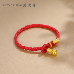 CHOW TAI SENG 周大生 999足金 红绳金箍棒手链 2.34g *3件