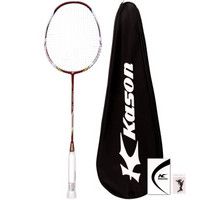 凯胜（KASON）超轻型5U全碳素纤维羽毛球单拍Feather K520 红白色（已穿线）