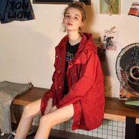 Tonlion 唐狮 623320052441 女士中长款百搭通勤风衣