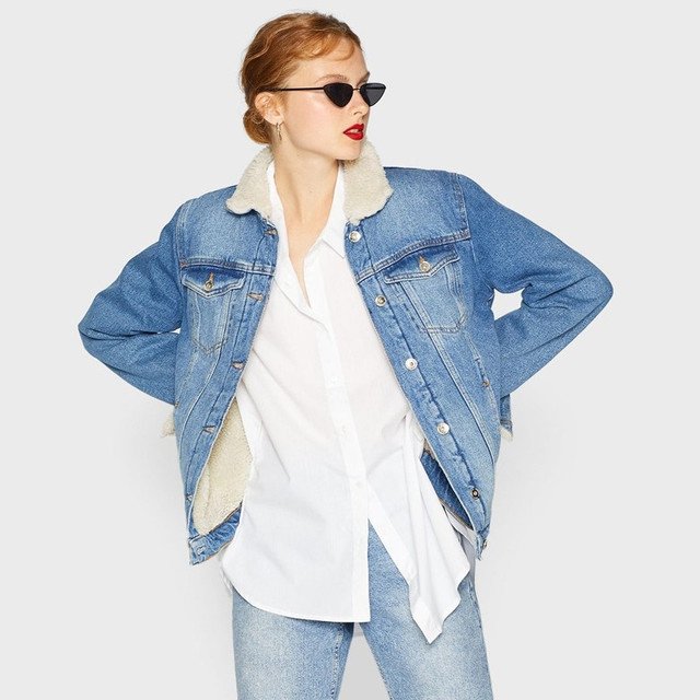 双11预售：Stradivarius 05746452702 女士绒里牛仔夹克