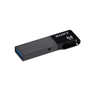 索尼（SONY）64GB U盘 USB3.1 高速铝合金 金属U盘 黑色 读速160MB/s 手机U盘 多用车载优盘