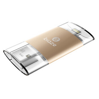 毕亚兹(BIAZE) 64GB  Lightning USB 苹果U盘  U2-土豪金 iPhone/iPad双接口存储盘 手机电脑两用扩展内存