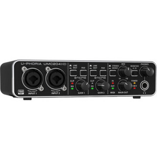 百灵达（Behringer） UMC204HD 外置声卡 录音声卡 USB声卡