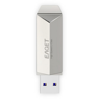 忆捷（EAGET）128GB USB3.0 U盘 F70高速全金属360度旋转车载优盘珍珠镍色