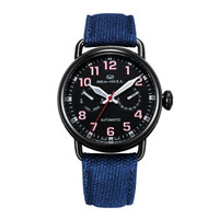 SeaGull 海鸥 多功能系列 811.23.5026H 黑盘蓝色帆布自动机械男表