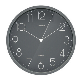 Timess挂钟 客厅创意静音现代简约石英钟9英寸8958-8灰色