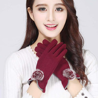 z家格调 TM9027GD 女士加绒加厚触屏手套