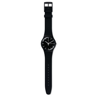 swatch 斯沃琪 创炫彩系列 SUOB720 中性石英手表 41mm 黑色 黑色 硅胶