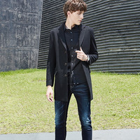 MARK FAIRWHALE 马克华菲 716416027016 男士纯色翻领大衣