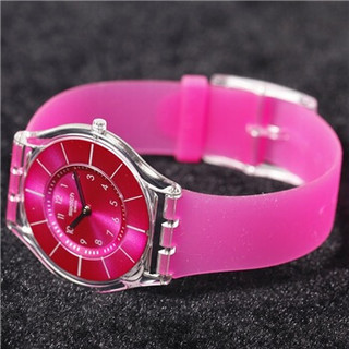 swatch 斯沃琪 超薄优雅系列 SFK362 蝉翼桃 女士石英腕表