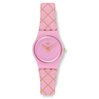 swatch 斯沃琪 俪媛绕腕系列 LP133 粉红华夫 女士石英腕表