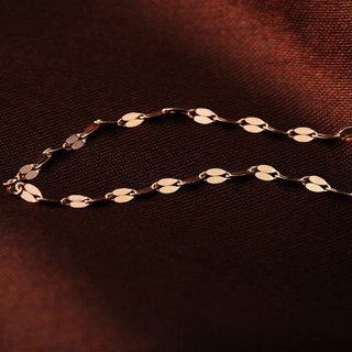 周六福珠宝 18K金项链玫瑰金彩金女款锁骨链 KI050477 约0.70-0.89g 约42-45cm