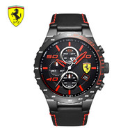 Ferrari 法拉利 0830363 男士时尚休闲石英表 多功能齿轮盘黑皮带