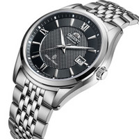 ORIENT 东方表 传统系列 SER1Y002B0 双狮全自动机械男表 钢带黑盘 星期日历显示
