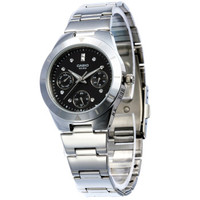 CASIO 卡西欧 经典指针系列 LTP-2083D-1A 时尚三眼钢链石英女表