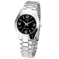 CASIO 卡西欧 METALFASHION系列 MTP-1275D-1A2VDF 男士石英表 黑盘银带