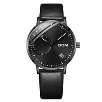 DOM 302BL-1M 多功能运动休闲皮带男表 黑盘黑壳-黑色皮带
