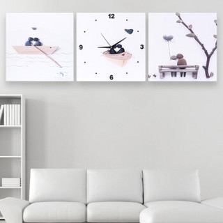TIMESS 挂钟 客厅装饰画钟表 现代北欧沙发背景墙面三联钟画餐厅挂画钟Z2-A(30*30CM)